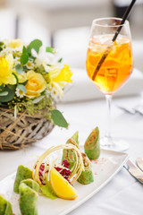Easter table with fresh flowers