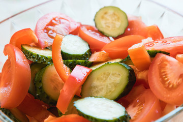 Vegetarian food. Vegetable salad. Proper diet.