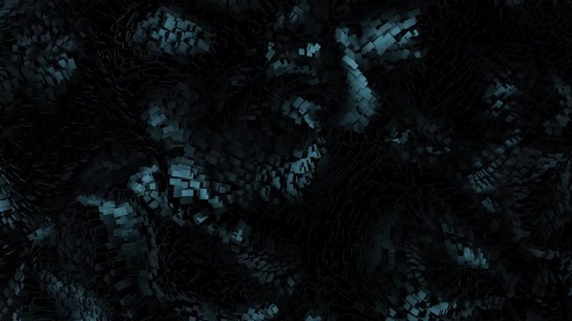 Dark Cubes Ocean 3d Backgound Render