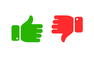 Obraz premium Thumbs up and down icons. Yes, No symbol vector illustration