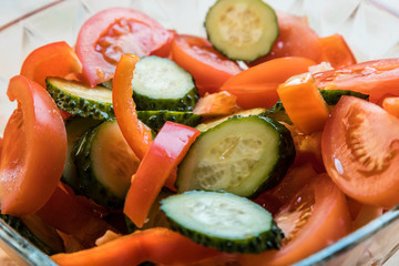 Vegetarian food. Vegetable salad. Proper diet.