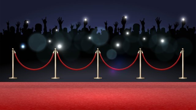 Red carpet and crowd of fans, paparazzi photographing a star on the red  carpet Stock Vector | Adobe Stock