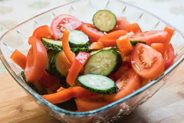 Vegetarian food. Vegetable salad. Proper diet.