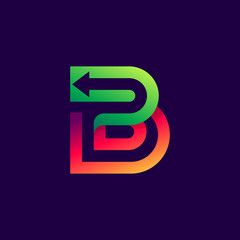 Letter B logo with arrow inside.