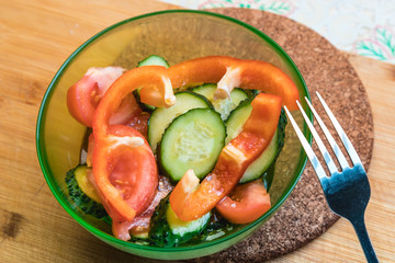 Vegetarian food. Vegetable salad. Proper diet.