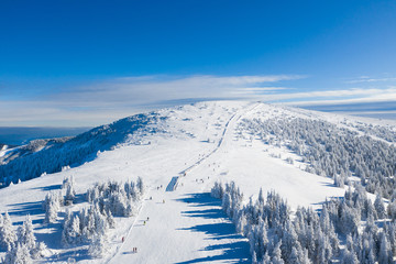 Fototapeta na wymiar Stuhleck Semmering skiing region during winter