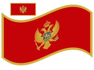 Wave Montenegro Flag Vector illustration eps 10
