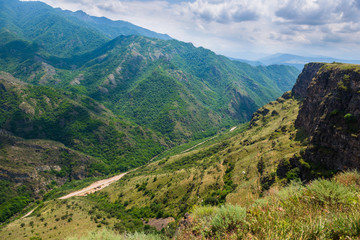 Naklejka premium Majestic landscape with mountains and Debed river's canyon,Armenia