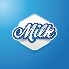 Milk label lettering badge