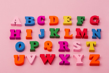 English alphabet with colorful letters 