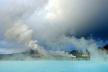 Fototapeta na wymiar Geothermal region of Hverir in Iceland near Myvatn Lake, Iceland, Europe