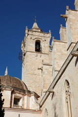 Fototapeta na wymiar Belfry of the Cathedral of Ciutadella de Menorca, Balearic Islands, Spain