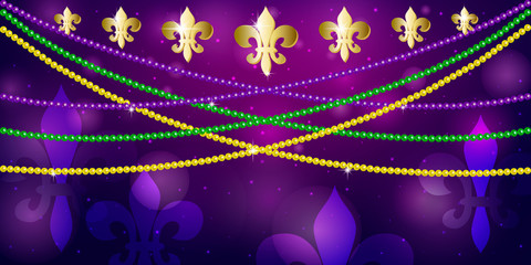 Fototapeta Mardi gras carnival party design obraz