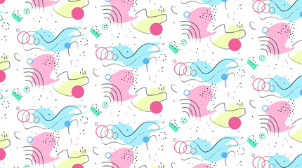 Memphis style seamless pattern, colorful, can be used to gift wraps, greeting cards