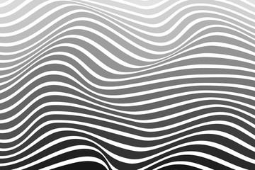 Trendy wavy background soft color transition. Vector illustration of striped pattern with optical illusion