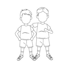 little boys standing icon, flat design
