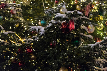Christmas tree toys on the Christmas tree.