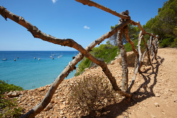 Elevated view of Playa De Binigaus, Menorca,Balearic Islands, Spain