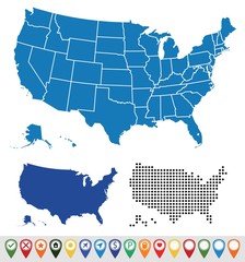 Set outline maps of USA