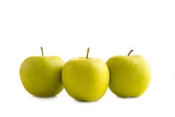 Green apples isolated on white background, cutout
