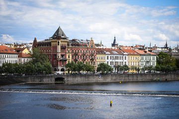 close up view of the Vltava river 