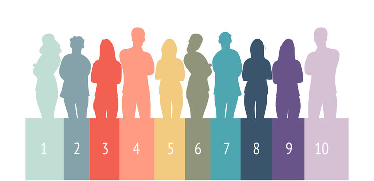 Business team and teamwork concept in flat design. People characters