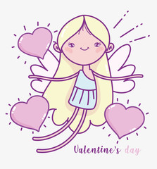 happy valentines day, cute cupid hearts love romantic card