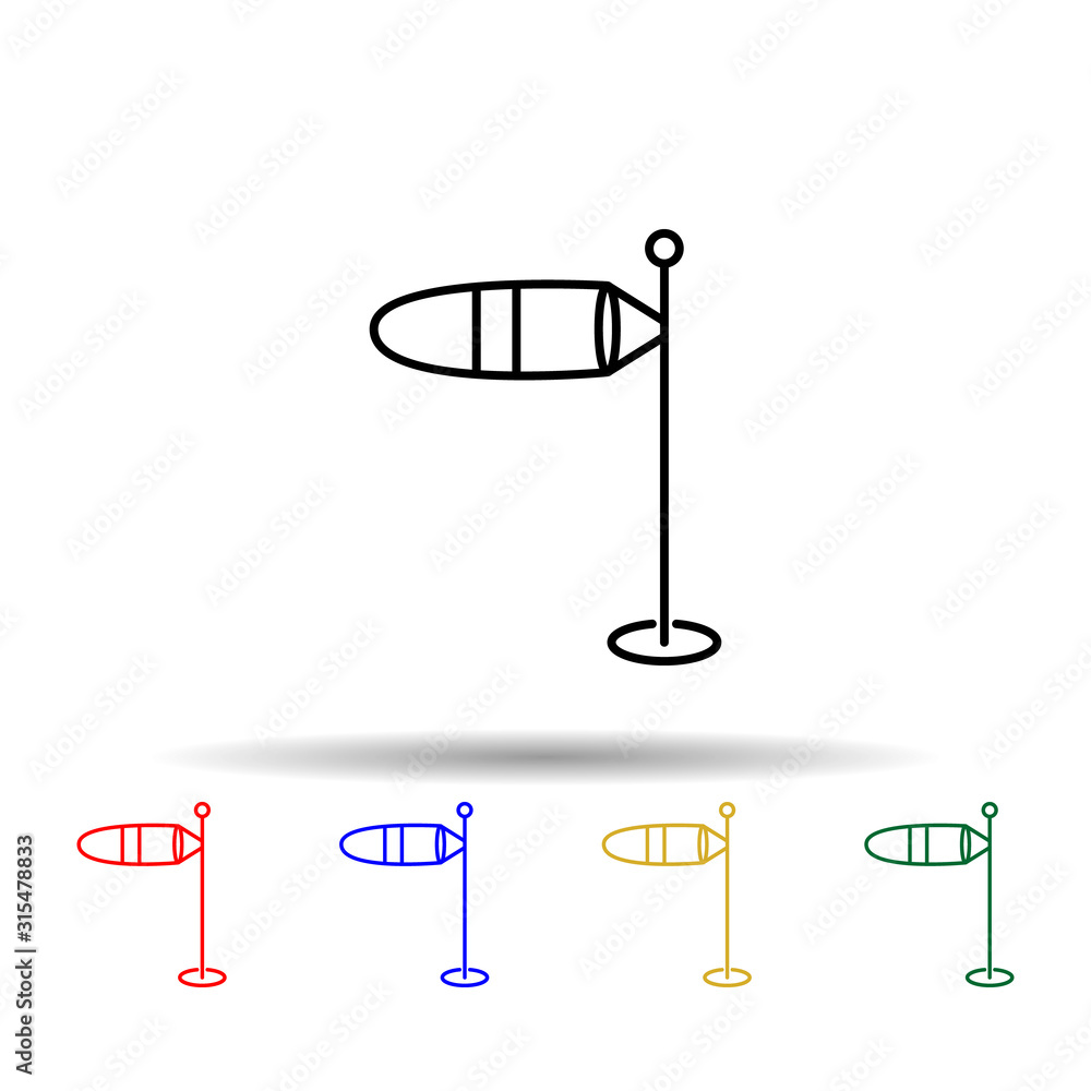 Poster wind gauge multi color style icon. simple thin line, outline vector of web icons for ui and ux, webs