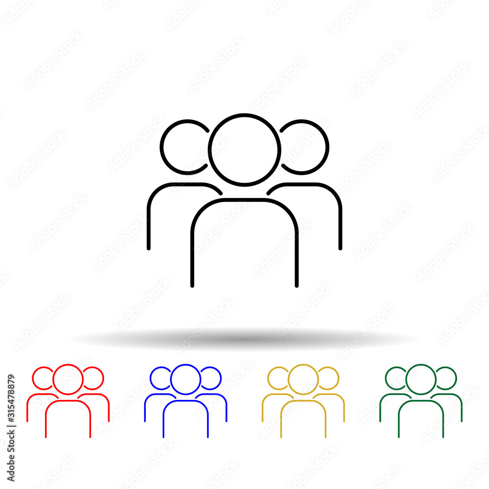 Poster people multi color style icon. simple thin line, outline vector of web icons for ui and ux, website 