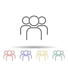 people multi color style icon. Simple thin line, outline vector of web icons for ui and ux, website or mobile application