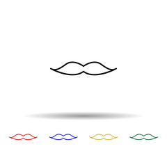 mustache multi color style icon. Simple thin line, outline vector of web icons for ui and ux, website or mobile application