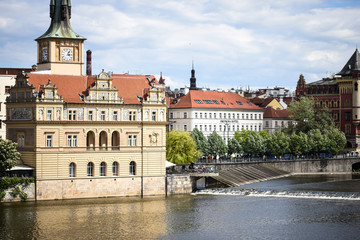 close up view of the Vltava river 