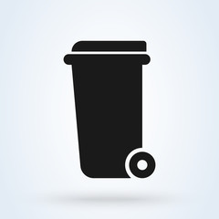 Wheelie bin Simple vector modern icon design illustration.