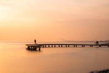 Obraz premium Sekapark, Izmit, Kocaeli. Beautiful natural park on seacoast. Sunset sea view in Turkey.