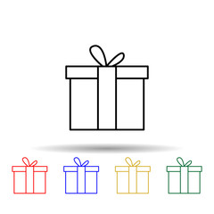 gift box multi color style icon. Simple thin line, outline vector of web icons for ui and ux, website or mobile application