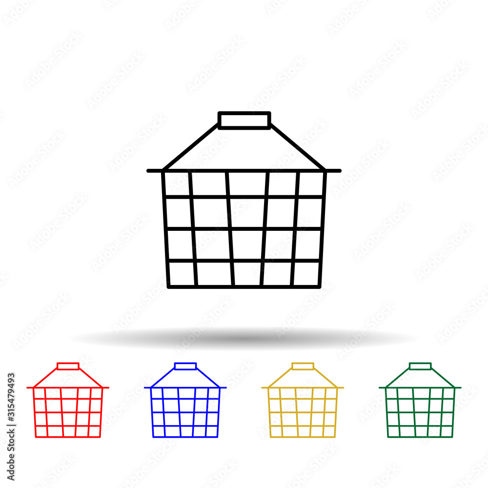 Poster shopping basket multi color style icon. simple thin line, outline vector of web icons for ui and ux,