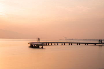 Sekapark, Izmit, Kocaeli. Beautiful natural park on seacoast. Sunset sea view in Turkey.