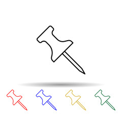 needle pin multi color style icon. Simple thin line, outline vector of web icons for ui and ux, website or mobile application