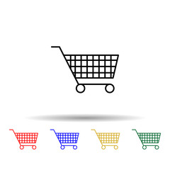 shopping trolley multi color style icon. Simple thin line, outline vector of web icons for ui and ux, website or mobile application
