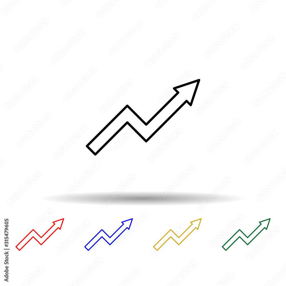 Poster zigzag arrow multi color style icon. simple thin line, outline vector of web icons for ui and ux, we