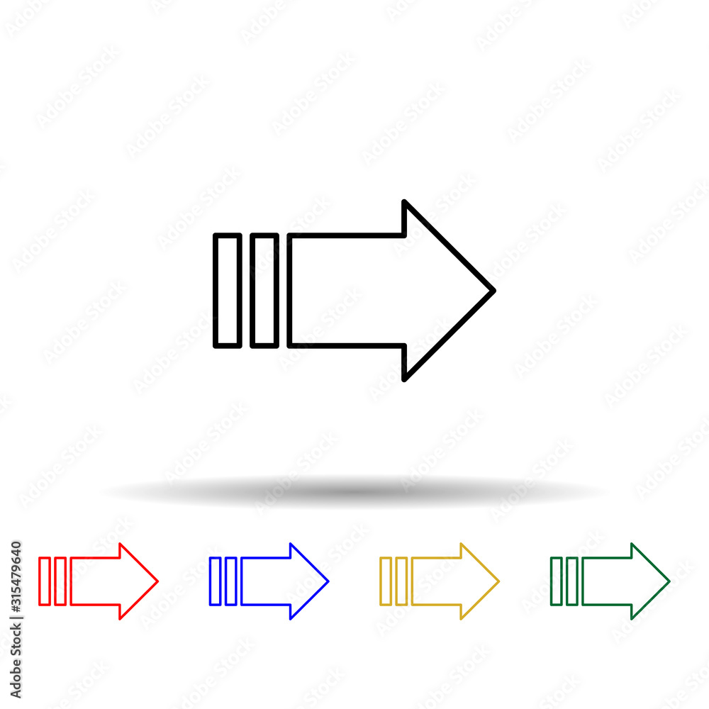 Poster dotted arrow multi color style icon. simple thin line, outline vector of web icons for ui and ux, we