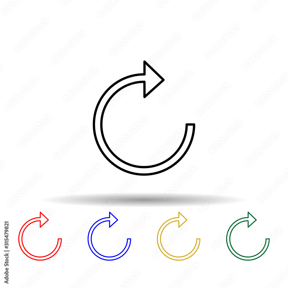 Poster arrow reload multi color style icon. simple thin line, outline vector of web icons for ui and ux, we