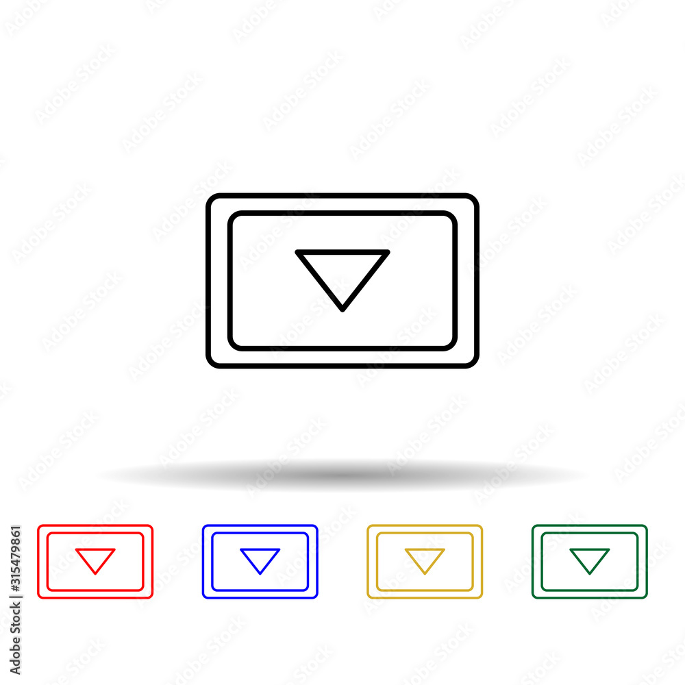 Poster down arrow in a square multi color style icon. simple thin line, outline vector of web icons for ui 