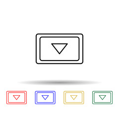 down arrow in a square multi color style icon. Simple thin line, outline vector of web icons for ui and ux, website or mobile application
