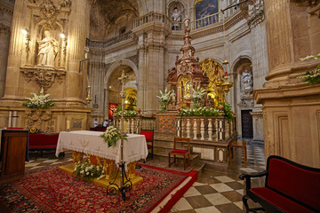 Inner view of the Cathedral of the Incarnation, Granada, Spain