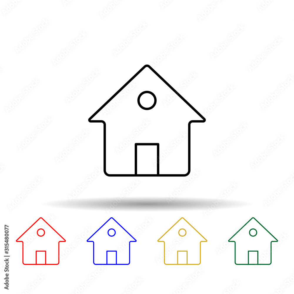 Poster house multi color style icon. simple thin line, outline vector of web icons for ui and ux, website o