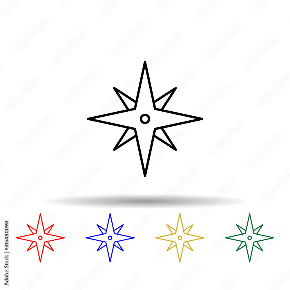 Poster eight-pointed star multi color style icon. simple thin line, outline vector of web icons for ui and 
