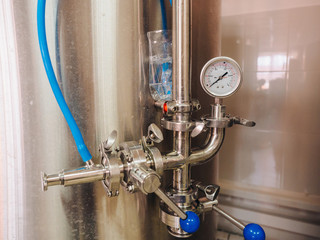 Brewery alcohol factory production. Modern containers technology