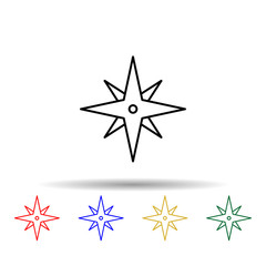 Obraz premium eight-pointed star multi color style icon. Simple thin line, outline vector of web icons for ui and ux, website or mobile application