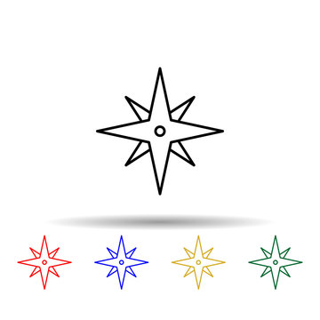 eight-pointed star multi color style icon. Simple thin line, outline vector of web icons for ui and ux, website or mobile application